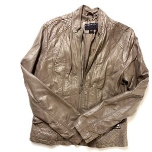 Neutral Vegan Leather jacket size M